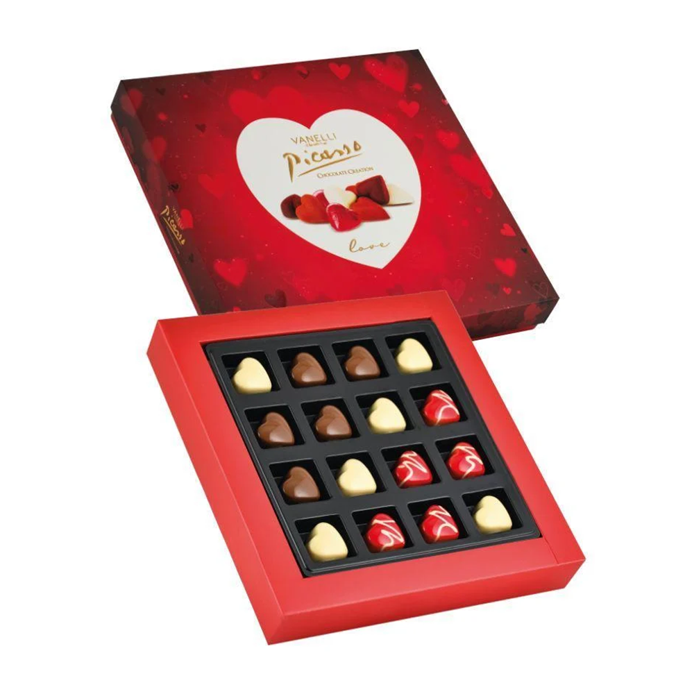PİCASSO LOVE KALP PRALİN ÇİKOLATA BORDO 200 GR
